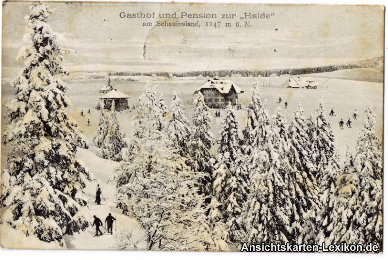 vintage Postcard from 1909: Gasthof \"zur Halde\" - Schauinsland - Winter AK:: 
