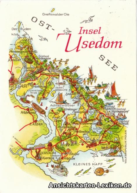 Insel Usedom: Karte :: Ahlbeck (Usedom) :: Ansichtskarten-Lexikon