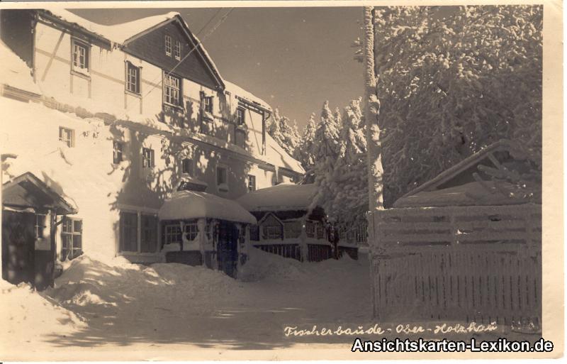 vintage Postcard from 1940: Fischerbaude im Winter:: 
