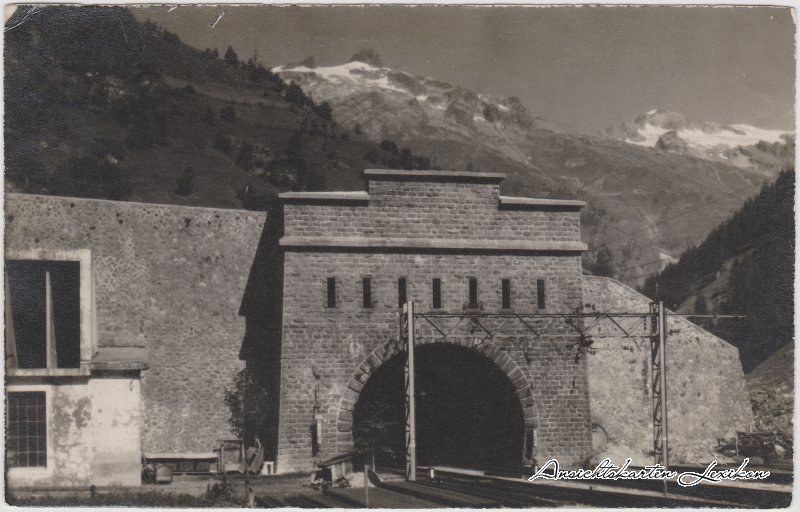 vintage Postcard from 1924: Goppenstein - Lötschbergtunnel:: Goppenstein-Ferden