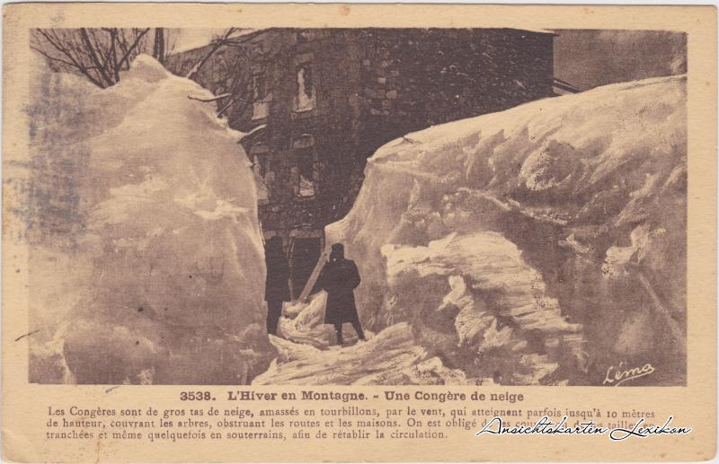 vintage Postcard from 1909: Winter Schneeverwehung:: 