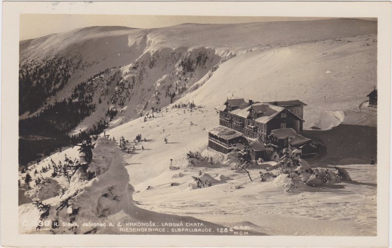 vintage Postcard from 1931: Elbfallbaude im Winter:: 