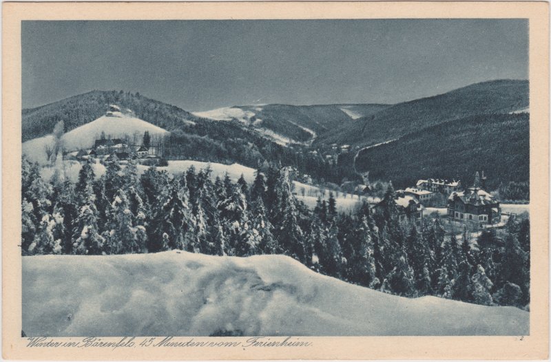 vintage Postcard from 1930: Blick auf die Stadt im Winter:: Bärenfels-Altenberg (Saxony)