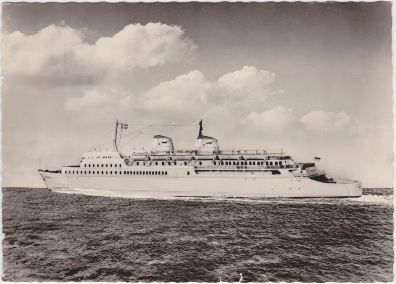 vintage Postcard from 1959: Eisenbahnfährschiff der Deutschen Reichsbahn:: 