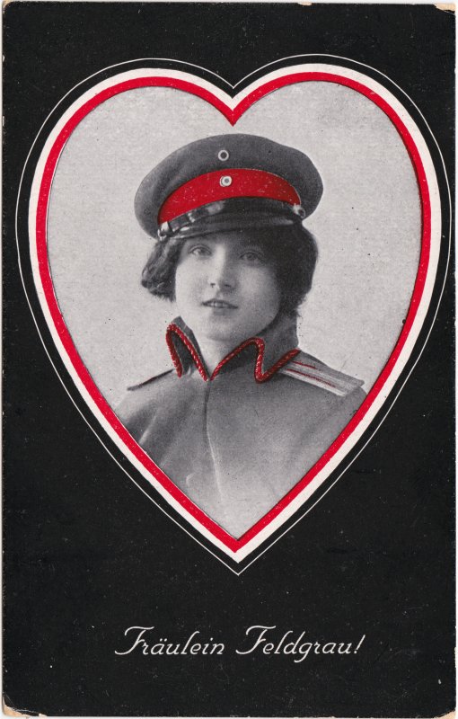 vintage Postcard from 1917: Fräulein Feldgrau!:: 