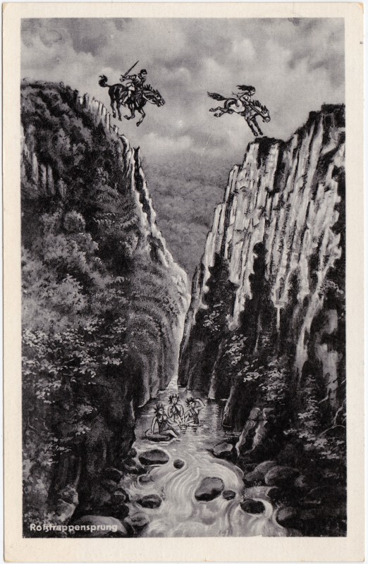 vintage Postcard from 1961: Roßtrappensage: Roßtrappensprung:: Thale (Harz)