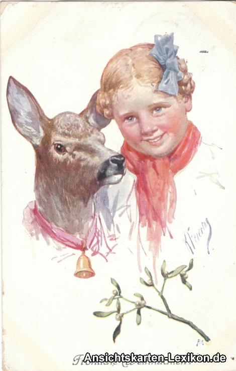 vintage Postcard from 1914: Fröhliche Weihnachten!:: 
