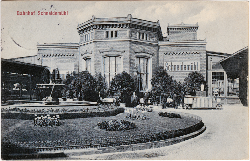 Partie am Bahnhof Schneidemühl AnsichtskartenLexikon