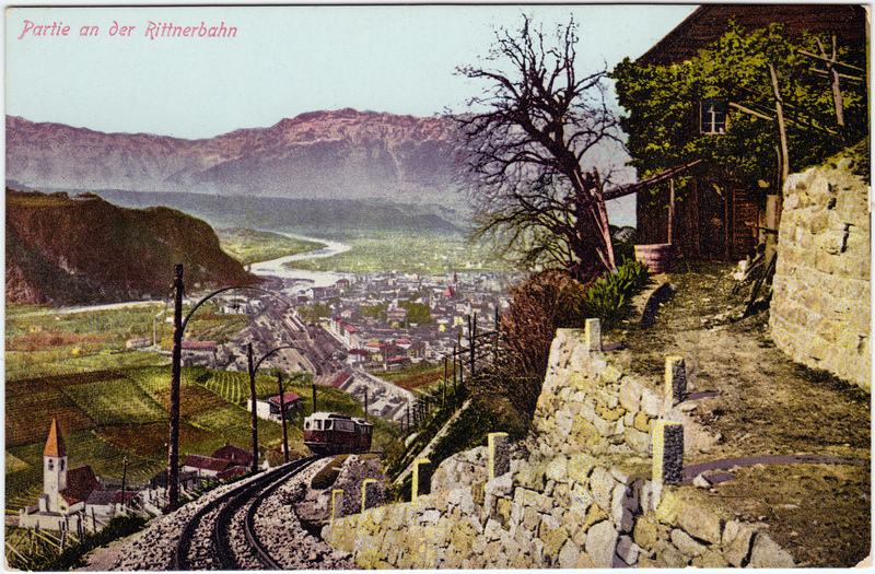 vintage Postcard from 1914: Partie an der Rittnerbahn:: Bolzano