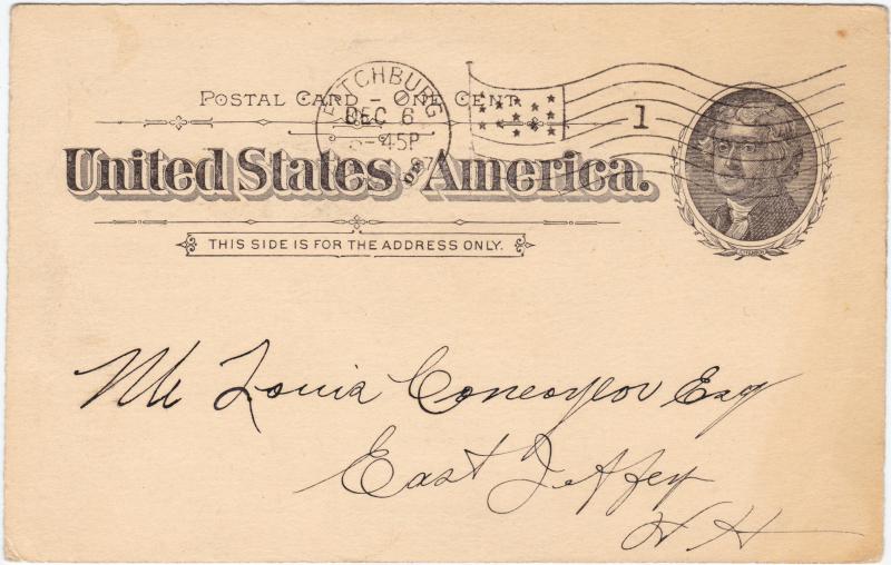 vintage Postcard from 1897: Ganzsachen - USA Jefferson:: 