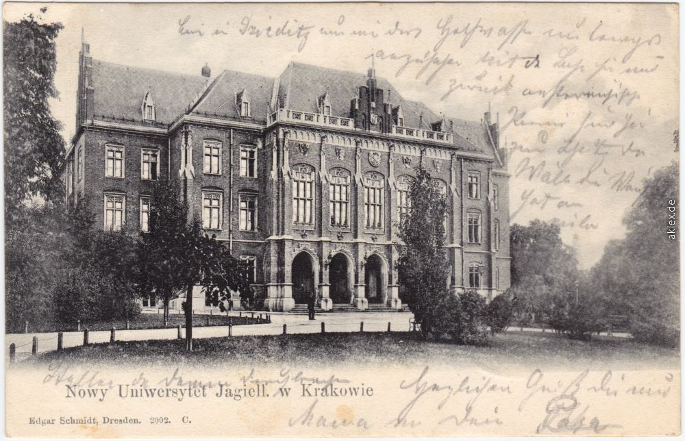 vintage Postcard from 1912: Jagiellonian University  Uniwersytet Jagielloński:: Kraków