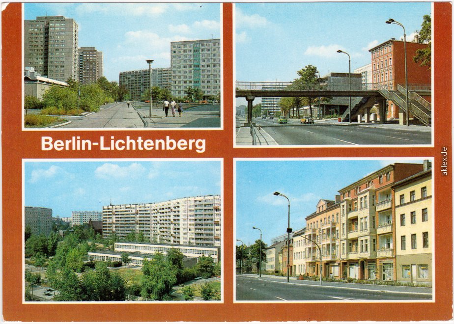 vintage Postcard from 1984: Stadtteilansichten:: Lichtenberg-Berlin