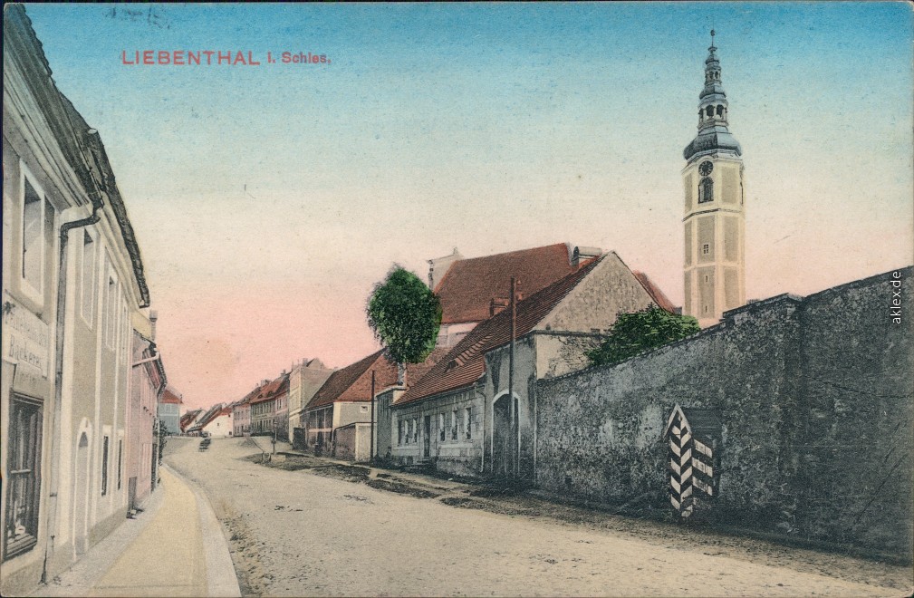 Straßenpartie Liebenthal AnsichtskartenLexikon