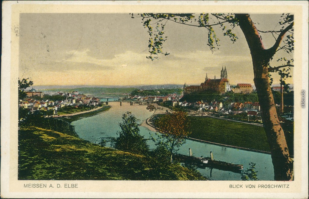 Blick von Proschwitz Meißen AnsichtskartenLexikon