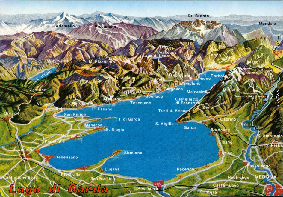 Lago di Garda / Gardasee - Karte - Luftbild :: Riva del Garda
