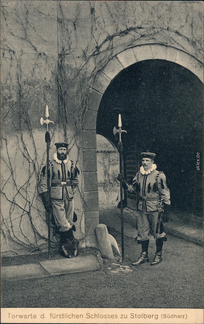 vintage Postcard from 1918: Torwarte es Fürstlichen Schloßes:: Stolberg (Harz)