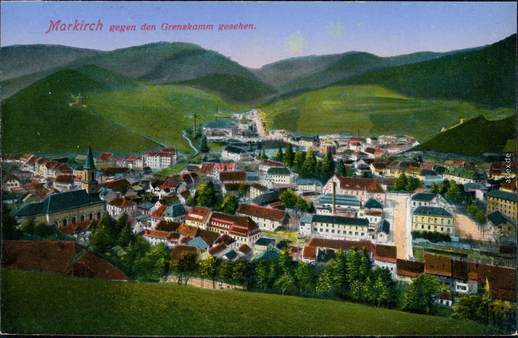 vintage Postcard from 1915: gegen den Grenzkamm gesehen:: Sainte-Marie-aux-Mines