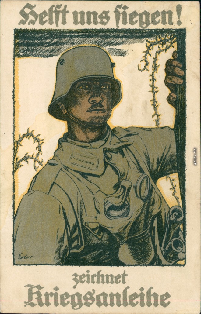 vintage Postcard from 1918: Helft uns Siegen ! zeichnet Kriegsanleihen:: 