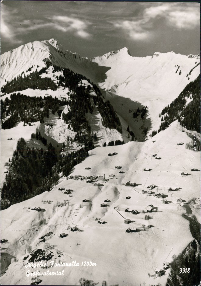 vintage Postcard from 1972: Skigebiet Walsertal:: Fontanella