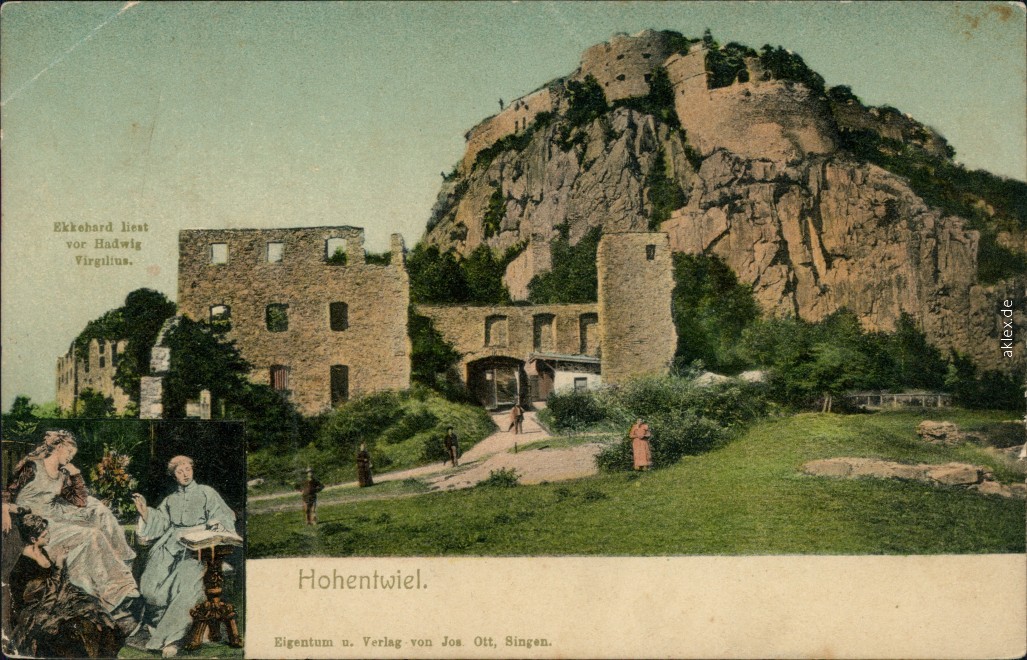 vintage Postcard from 1902: Burgruine:: Singen (Hohentwiel)
