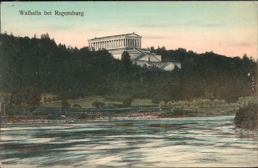 vintage Postcard from 1908: Walhalla:: Donaustauf