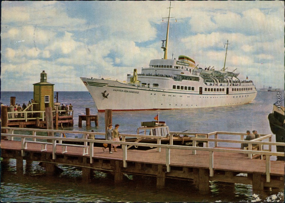 vintage Postcard from 1953: Fähre "Wappen von Hamburg":: Cuxhaven