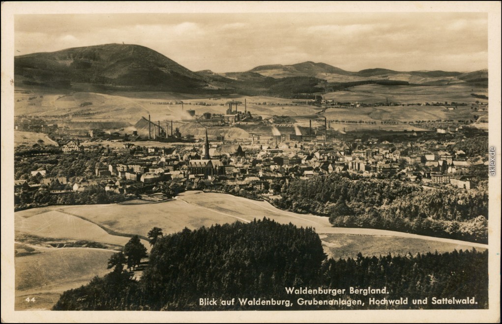 Blick auf die Stadt und die Bergbauanlagen :: Waldenburg (Schlesien ...