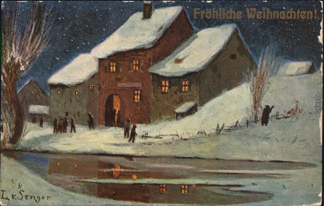 vintage Postcard from 1936: Glückwunsch/Grußkarten: Weihnachten:: 