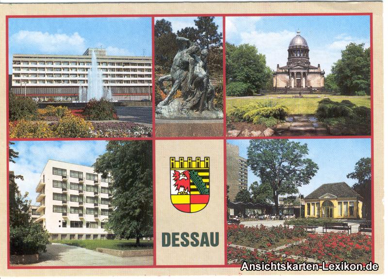 vintage Postcard from 1992: Stadtteilansichten:: Dessau-Dessau-Roßlau