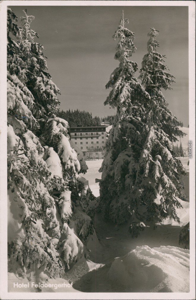 vintage Postcard from 1938: Hotel Feldbergerhof im Schnee:: 