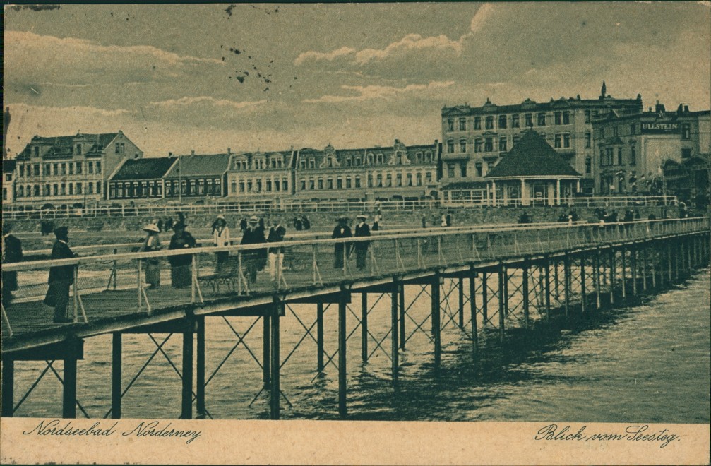 Hotels, Promenade Blick vom Steg Norderney AnsichtskartenLexikon