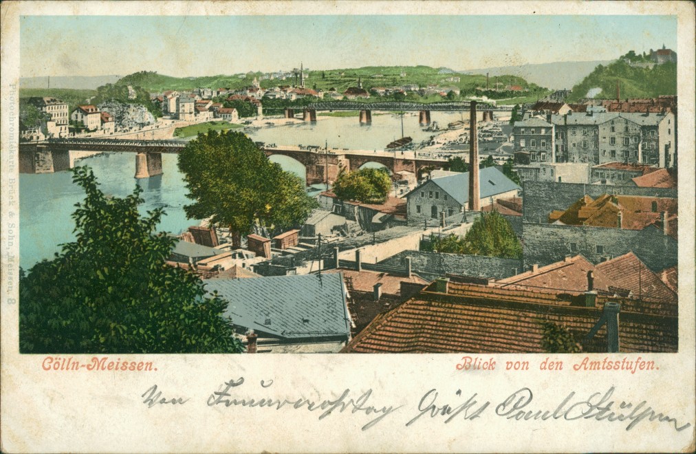 Blick von den Amtsstufen CöllnMeißen AnsichtskartenLexikon