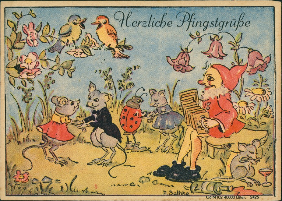 Zwerge Mause Pfingsten A Bethke Vintagepostcards Archive