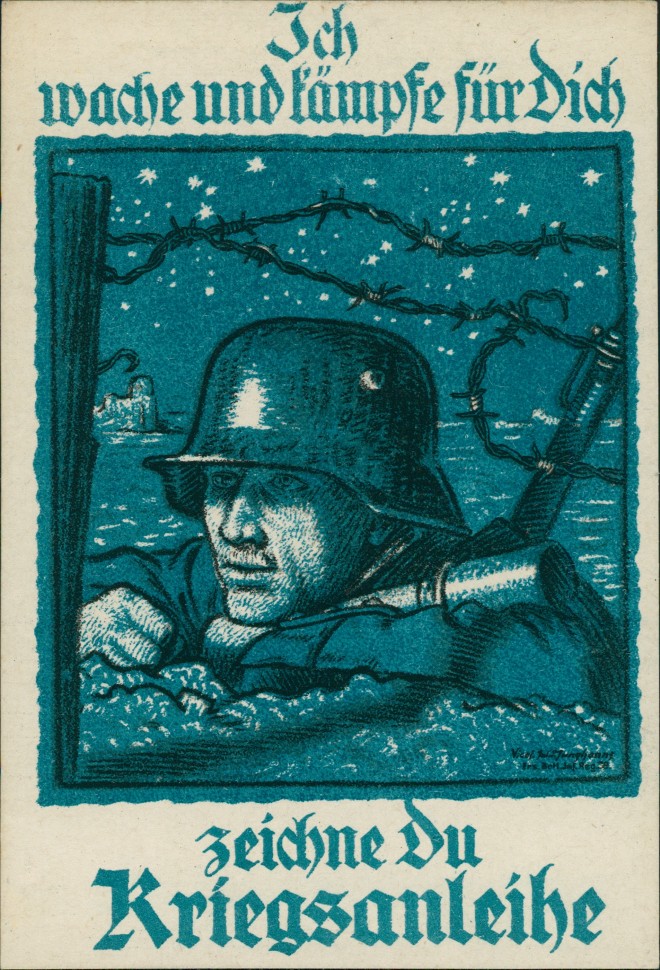 vintage Postcard from 1917: Postkarten Kriegsanleihe - WK I Künstlerkarte:: 