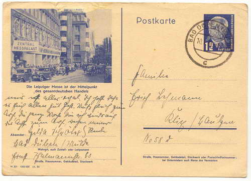 vintage Postcard from -: Messe Leipzig:: 