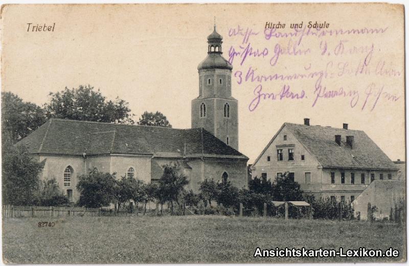 Kirche und Schule Triebel AnsichtskartenLexikon