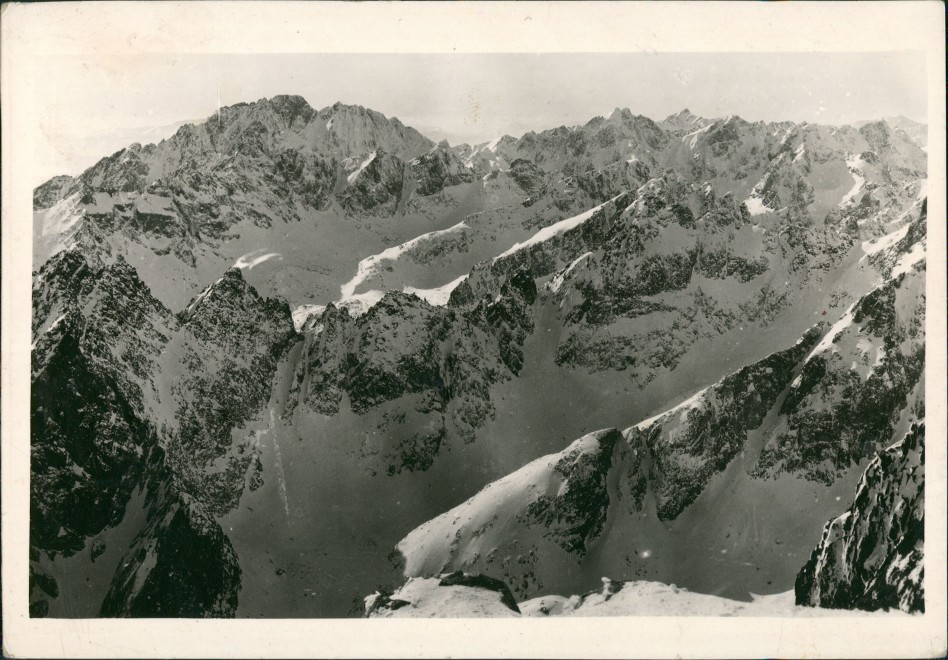 vintage Postcard from 1949: Umland-Ansicht verschneite Berge Stimmungsbild:: Vysoké Tatry