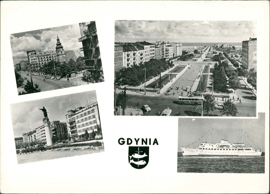 vintage Postcard from 1981: Mehrbild, Straßen und Plätze:: Gdynia