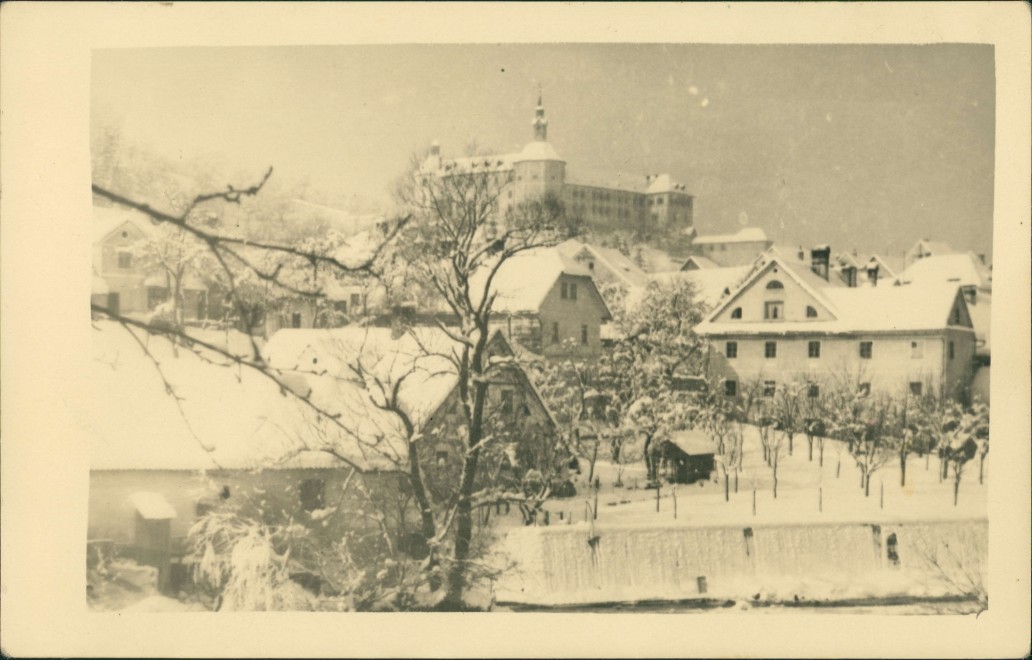 vintage Postcard from 1950: Winter-Ansichtskarte Stimmungsbild (Ort unbekannt):: 