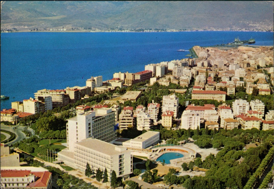 vintage Postcard from 1970: Körfez Efes Otell ve Yeni Liman Aerial View Postcard:: Körfez