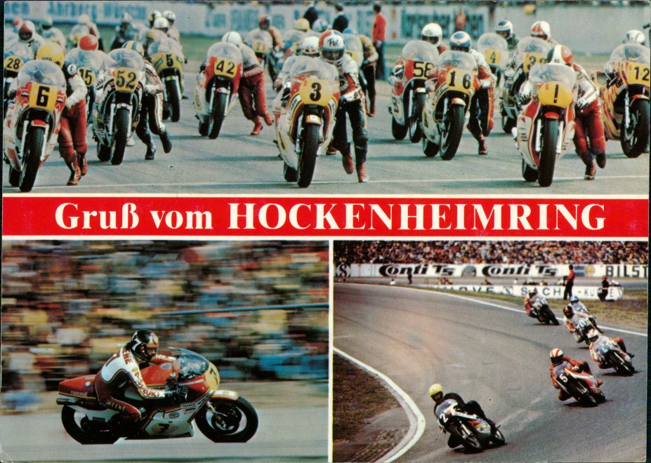 vintage Postcard from 1983: Rennstrecke Hockenheimring Sport - Motorsport (Motorrad):: Hockenheim