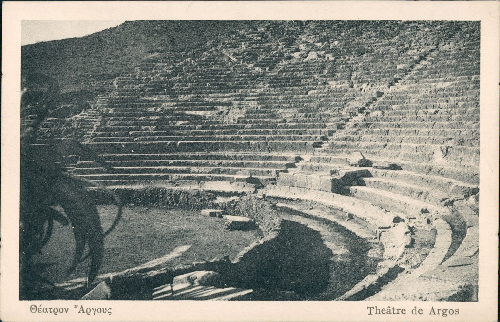 vintage Postcard from 1910: Theatre de ARGOS Theater, Griechenland, Greece, Antike Arena:: .Griechenland