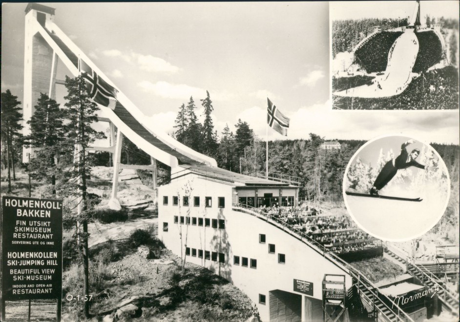 vintage Postcard from 1960: Holmenkoll-Bakken Skisprung-Schanze Holmenkollen Norwegen:: 