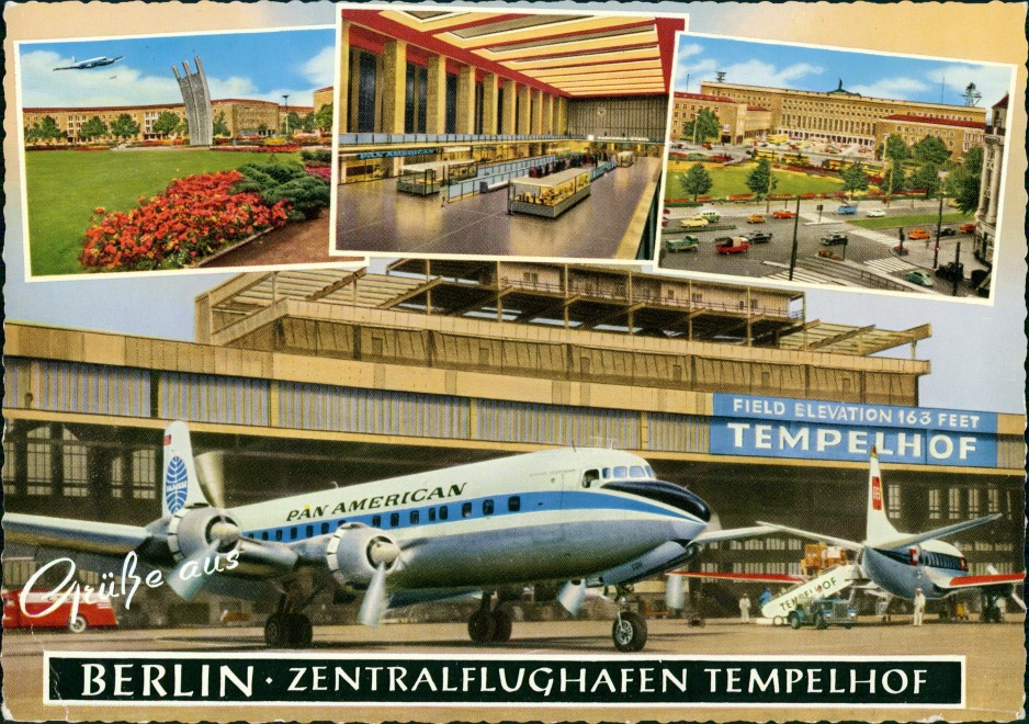 Berlin  Flughafen Tempelhof Zentralflughafen  Flugzeug Sonderstempel Lufthansa 