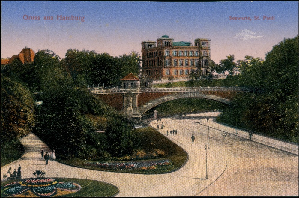 vintage Postcard from 1916: Seewarte - Straße:: St. Pauli-Hamburg