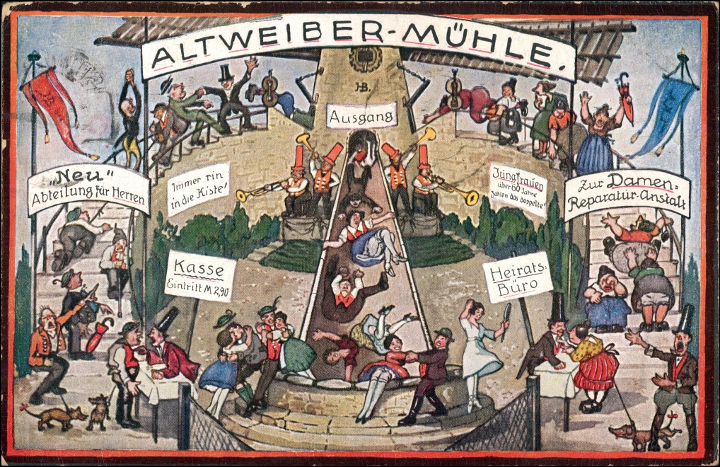 vintage Postcard from 1913: Altweibermühle (Sage) Scherzkarte:: 