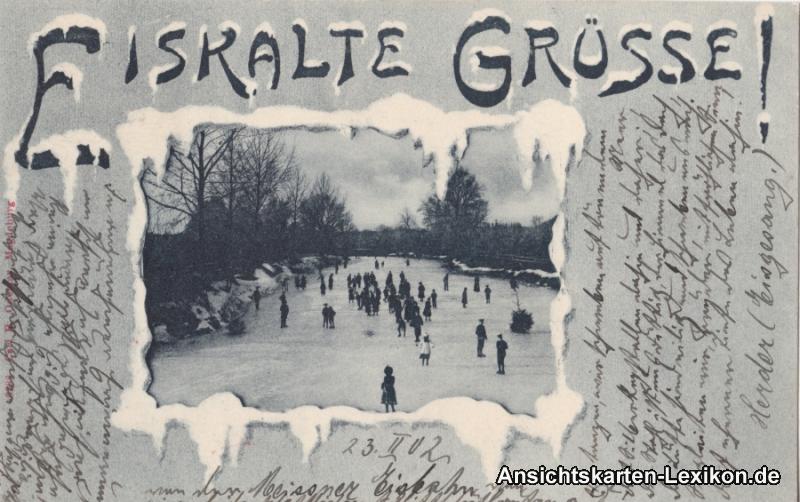vintage Postcard from 1902: Eiskalte Grüße:: 