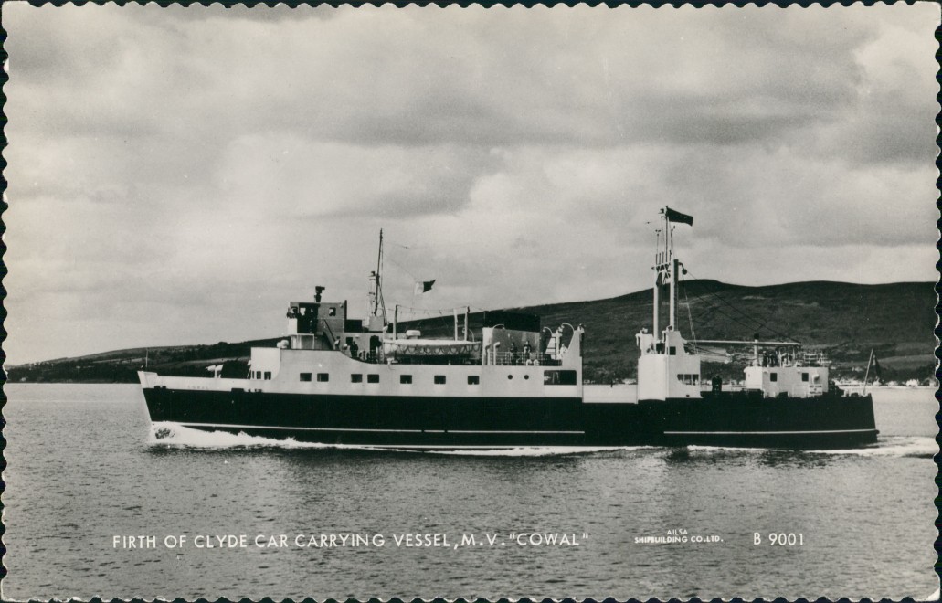 vintage Postcard from 1955: CLYDE CAR CARRYING VESSEL Schiffsfoto Schiff Ship COWAL:: 