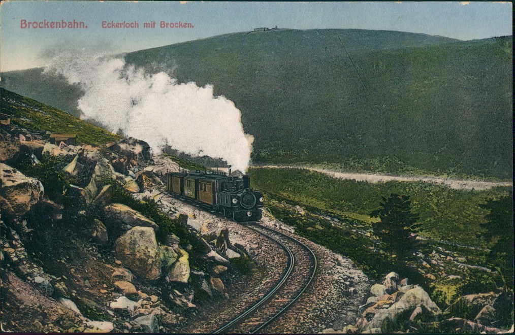 vintage Postcard from 1913: Brockenbahn (Brocken) Eckerloch:: Ilsenburg (Harz)