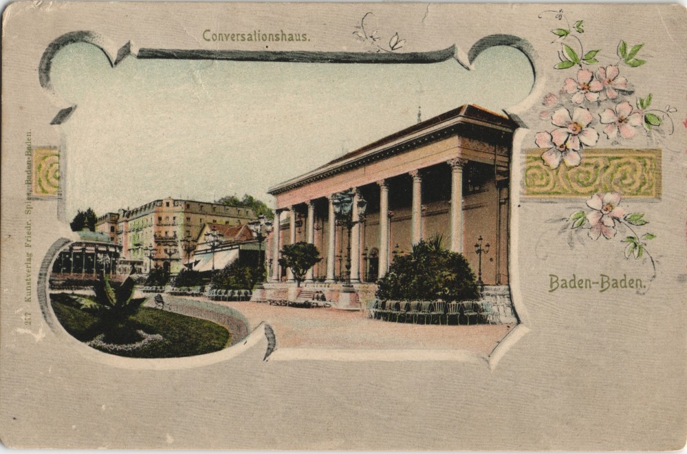 vintage Postcard from 1904: Conversationshaus:: Baden-Baden